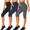 71rgiGA2epL._AC_SL1500 TwentyonefitnessYoga Bottoms Women’s Knee Length Leggings-High Waisted Capri Pants Biker Shorts for Women Yoga Workout Exercise Short Casual Summer