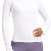 Twentyonefitness Yoga Womens Seamless Workout Long Sleeve Shirts Quick Dry Gym Athletic Tops Breathable Running Yoga Shirt