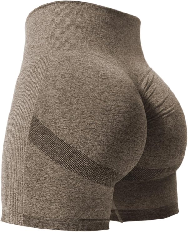 TwentyonefitnessYoga Bottoms  Women High Waist Workout Yoga Gym Smile Contour Seamless Cycling Shorts…