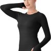 Twentyonefitness Yoga Seamless Workout Shirts for Women Long Sleeve Yoga Tops Sports Running Shirt Breathable Athletic Top Slim Fit