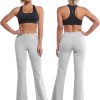 TwentyonefitnessYoga Bottoms 29″/31″/33″/35″/37″ 3 Styles Women’s High Waist Bootcut Yoga Pants Basic/Out Pockets Tummy Control Workout Flare