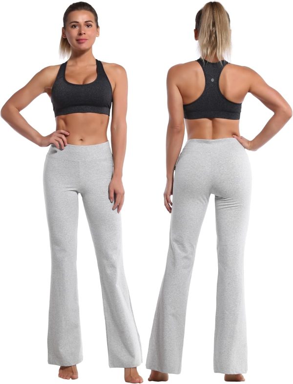 TwentyonefitnessYoga Bottoms 29″/31″/33″/35″/37″ 3 Styles Women’s High Waist Bootcut Yoga Pants Basic/Out Pockets Tummy Control Workout Flare