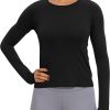 Twentyonefitness Yoga Womens Seamless Workout Long Sleeve Shirts Quick Dry Gym Athletic Tops Breathable Running Yoga Shirt