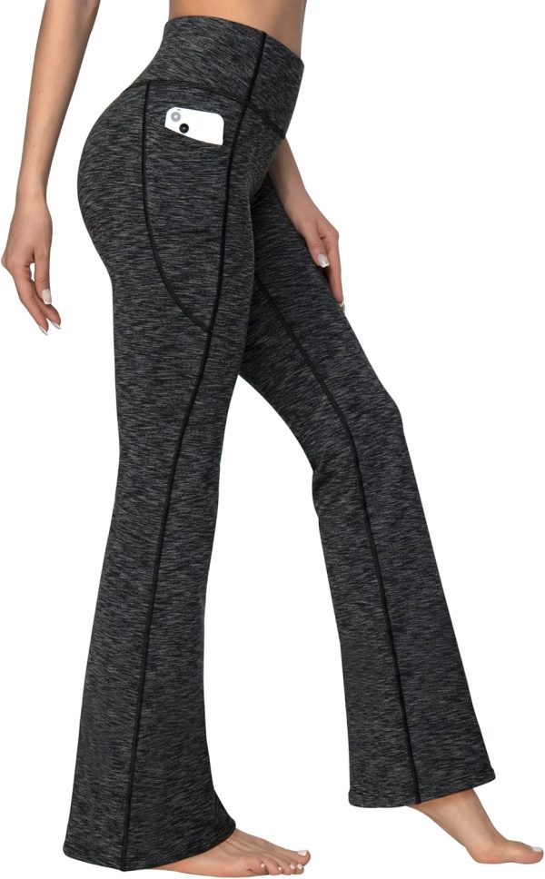 TwentyonefitnessYoga Bottoms Lined Pants Women Thermal Pants with Pockets High Waist Warm Pants for Women Winter Flare Yoga Pants