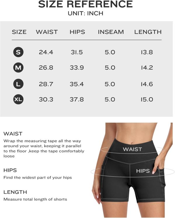 71wqd2NYSZL._AC_SL1500 TwentyonefitnessYoga Bottoms 4 Pack Spandex Yoga Shorts with Pockets for Women 3” / 5” / 8” High Waist Biker Tummy Control Shorts