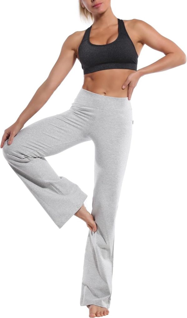 TwentyonefitnessYoga Bottoms 29″/31″/33″/35″/37″ 3 Styles Women’s High Waist Bootcut Yoga Pants Basic/Out Pockets Tummy Control Workout Flare