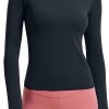 Twentyonefitness Yoga Womens Seamless Workout Long Sleeve Shirts Quick Dry Gym Athletic Tops Breathable Running Yoga Shirt