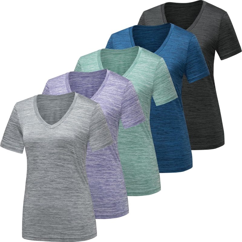 Twentyonefitness Yoga Workout Shirts for Women, Moisture Wicking Quick Dry Active Athletic Women’s Gym Performance T Shirts
