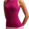 Twentyonefitness Yoga Womens Racerback Workout Tank Top with Built in Shelf Bra – Padded High Neck Yoga Athletic Camisole