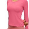 Twentyonefitness Yoga Womens Seamless Workout Long Sleeve Shirts Quick Dry Gym Athletic Tops Breathable Running Yoga Shirt