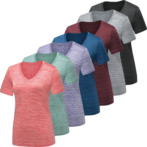 Twentyonefitness Yoga Workout Shirts for Women, Moisture Wicking Quick Dry Active Athletic Women’s Gym Performance T Shirts