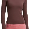 Twentyonefitness Yoga Womens Seamless Workout Long Sleeve Shirts Quick Dry Gym Athletic Tops Breathable Running Yoga Shirt