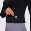 Twentyonefitness Yoga Women’s Long Sleeve Workout Shirts Half Zip Pullover Sweatshirt Athletic Cropped Tops Running Shirt