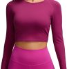 81Ydljl8gVL._AC_SL1500_14fcb54b-10d2-46cb-a3db-ad09b9d2ae4f Twentyonefitness Yoga Womens Long Sleeve Crop Workout Tops Athletic Yoga Running Cropped Tops Slim Fit Gym Shirts