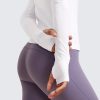 Twentyonefitness Yoga Womens Seamless Workout Long Sleeve Shirts Quick Dry Gym Athletic Tops Breathable Running Yoga Shirt