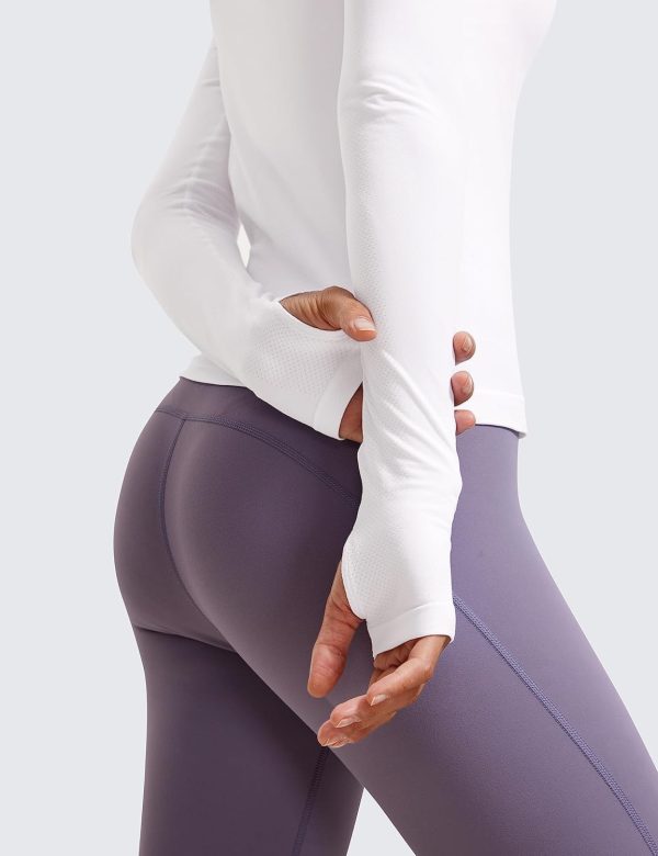 Twentyonefitness Yoga Womens Seamless Workout Long Sleeve Shirts Quick Dry Gym Athletic Tops Breathable Running Yoga Shirt