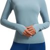 Twentyonefitness Yoga Womens Seamless Workout Long Sleeve Shirts Quick Dry Gym Athletic Tops Breathable Running Yoga Shirt
