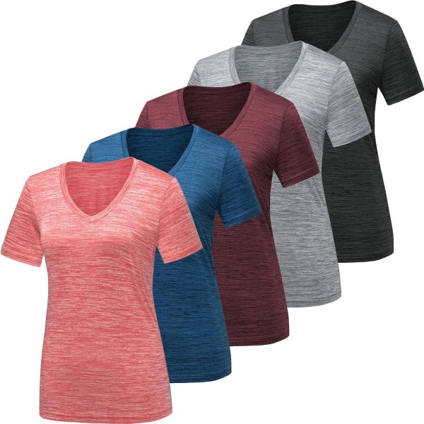 Twentyonefitness Yoga Workout Shirts for Women, Moisture Wicking Quick Dry Active Athletic Women’s Gym Performance T Shirts
