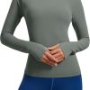 Twentyonefitness Yoga Womens Seamless Workout Long Sleeve Shirts Quick Dry Gym Athletic Tops Breathable Running Yoga Shirt