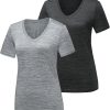 Twentyonefitness Yoga Workout Shirts for Women, Moisture Wicking Quick Dry Active Athletic Women’s Gym Performance T Shirts