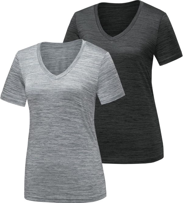 Twentyonefitness Yoga Workout Shirts for Women, Moisture Wicking Quick Dry Active Athletic Women’s Gym Performance T Shirts