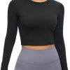 81qWM7x7AvL._AC_SL1500_72e6c365-e3ec-4203-b365-80a13c16f9c1 Twentyonefitness Yoga Womens Long Sleeve Crop Workout Tops Athletic Yoga Running Cropped Tops Slim Fit Gym Shirts