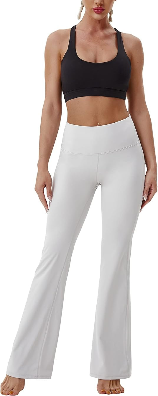 TwentyonefitnessYoga Bottoms 29″/31″/33″/35″/37″ 3 Styles Women’s High Waist Bootcut Yoga Pants Basic/Out Pockets Tummy Control Workout Flare