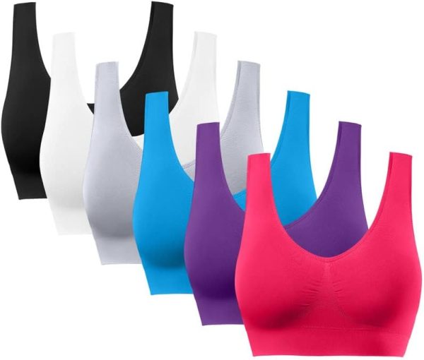 TwentyonefitnessYoga Sports Bras for Women, Seamless Comfortable Yoga Bra with Removable Pads