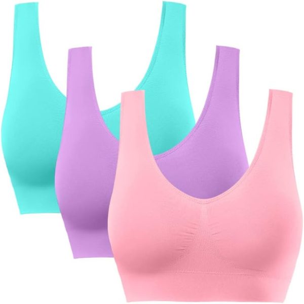 TwentyonefitnessYoga Sports Bras for Women, Seamless Comfortable Yoga Bra with Removable Pads
