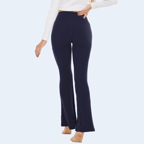 TwentyonefitnessYoga Flare Leggings for Women with Pockets – Crossover High Waisted Black Flared Leggings for Yoga Gym WorkoutLeggings