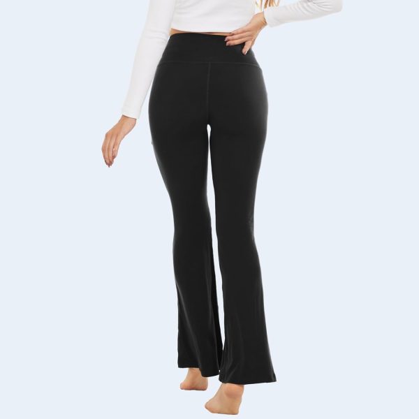 TwentyonefitnessYoga Flare Leggings for Women with Pockets – Crossover High Waisted Black Flared Leggings for Yoga Gym WorkoutLeggings