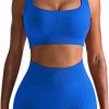 TwentyonefitnessYoga Hot Yoga Sets Workout Outfits for Women 2 Piece Seamless Ribbed High Waist Leggings with Sports Bra Exercise Set…