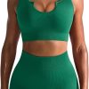 TwentyonefitnessYoga Hot Yoga Sets Workout Outfits for Women 2 Piece Seamless Ribbed High Waist Leggings with Sports Bra Exercise Set…