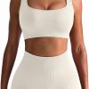 TwentyonefitnessYoga Hot Yoga Sets Workout Outfits for Women 2 Piece Seamless Ribbed High Waist Leggings with Sports Bra Exercise Set…