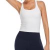 TwentyonefitnessYoga Longline Zeal Bras Medium Impact Wirefree Sports Bras Workout Tank Tops with Removable Pads, A-D Cups