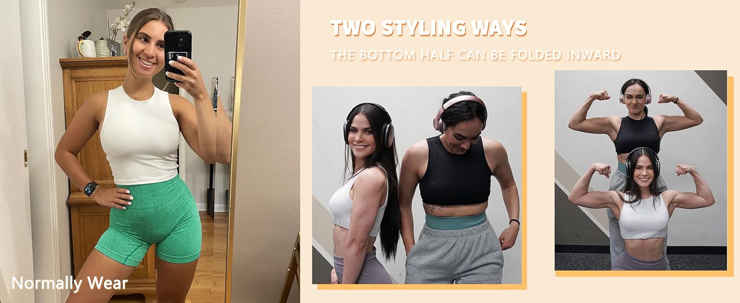 TWO STYLING WAYS Normally Wear or The bottom half can be folded inward