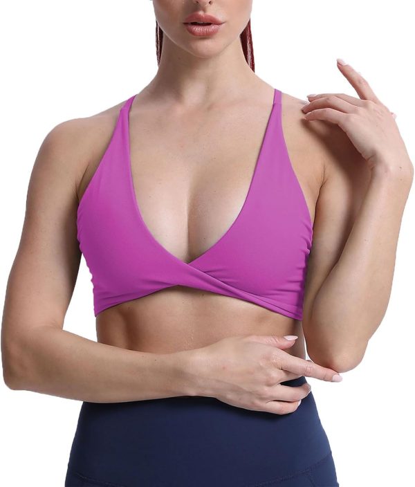 TwentyonefitnessYoga Women’s Workout Sports Bras Fitness Backless Padded Sienna Low Impact Bra Yoga Crop Tank Top