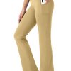 TwentyonefitnessYoga28″/30″/32″/34″ Inseam Women’s Bootcut Yoga Pants Long Bootleg High-Waisted Flare Pants with PocketsLeggings
