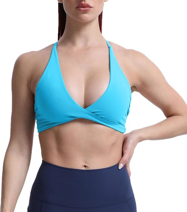 TwentyonefitnessYoga Women’s Workout Sports Bras Fitness Backless Padded Sienna Low Impact Bra Yoga Crop Tank Top