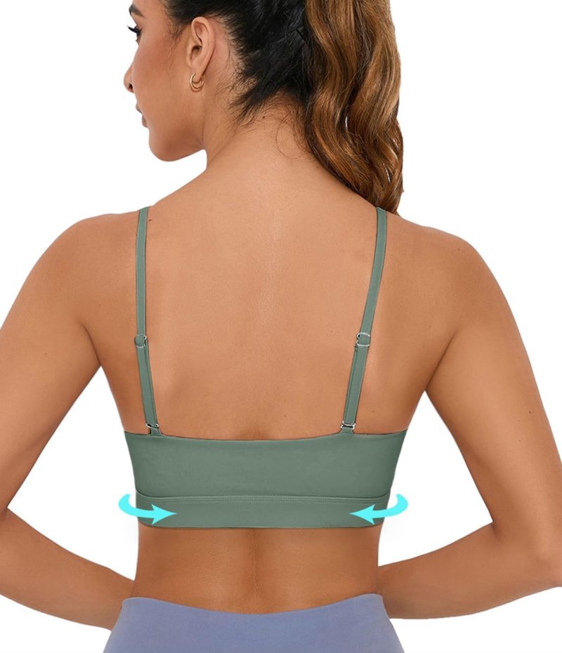 TwentyonefitnessYoga Bras Sports Bra for Women Wirefree Racerback Workout Bras Sexy Thin Straps Yoga Sport Bras with Removable Pads