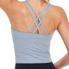 TwentyonefitnessYoga Longline Zeal Bras Medium Impact Wirefree Sports Bras Workout Tank Tops with Removable Pads, A-D Cups