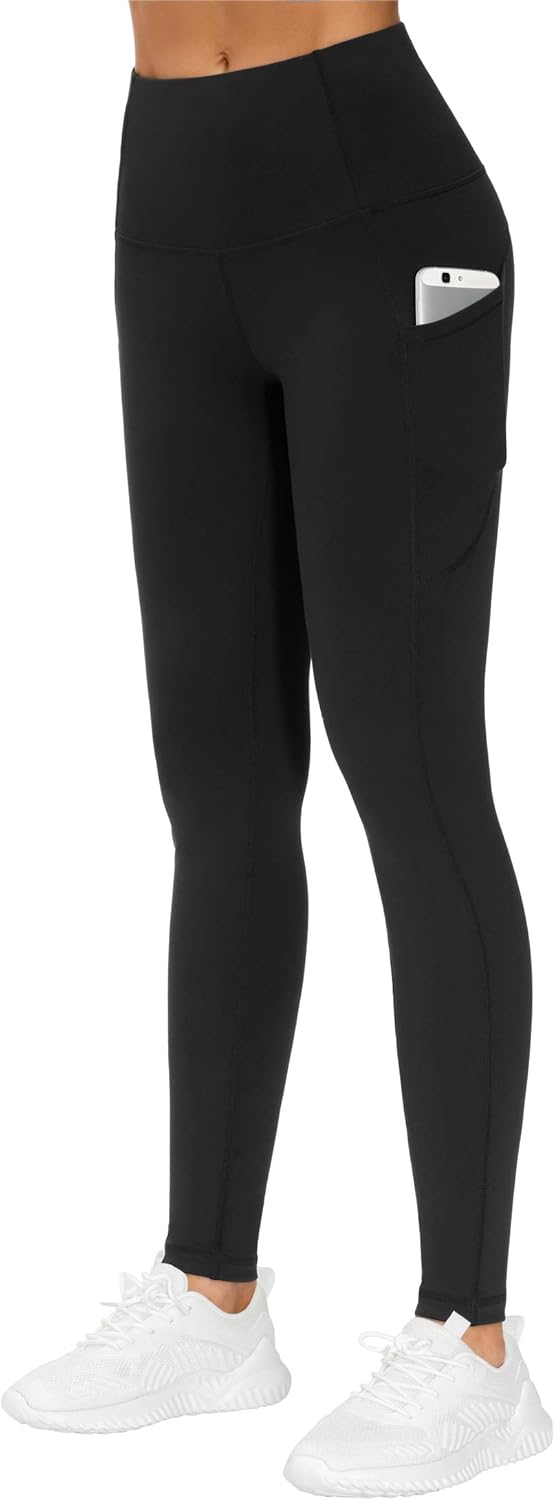 TwentyonefitnessYoga Thick High Waist Yoga Pants with Pockets, Tummy Control Workout Running Yoga Leggings for WomenLeggings