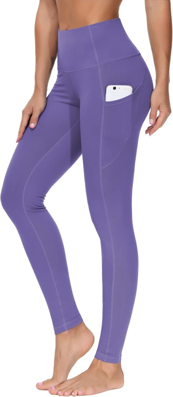 TwentyonefitnessYoga Thick High Waist Yoga Pants with Pockets, Tummy Control Workout Running Yoga Leggings for WomenLeggings