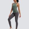 TwentyonefitnessYoga Hot Tops Womens Cross Back Workout Tank Tops-with Built in Bra, High Neck Athletic Yoga Gym Tank Tops