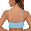 TwentyonefitnessYoga Bras Sports Bra for Women Wirefree Racerback Workout Bras Sexy Thin Straps Yoga Sport Bras with Removable Pads