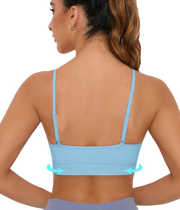 TwentyonefitnessYoga Bras Sports Bra for Women Wirefree Racerback Workout Bras Sexy Thin Straps Yoga Sport Bras with Removable Pads