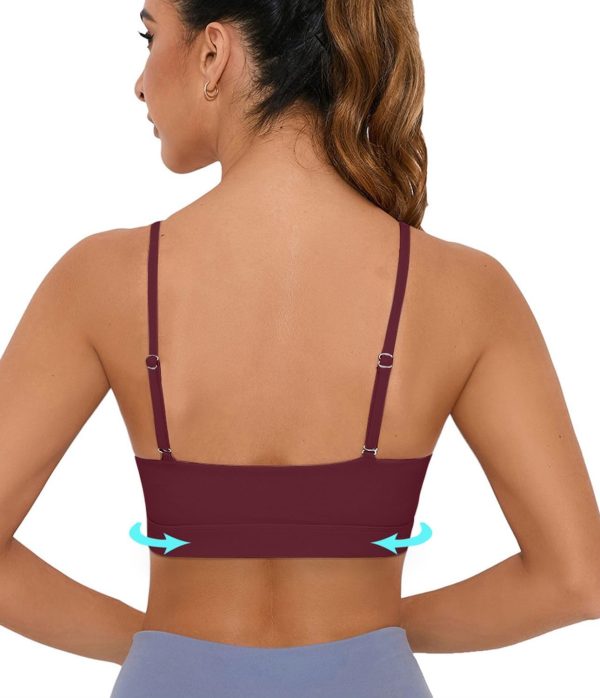 TwentyonefitnessYoga Bras Sports Bra for Women Wirefree Racerback Workout Bras Sexy Thin Straps Yoga Sport Bras with Removable Pads