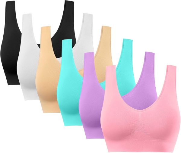TwentyonefitnessYoga Sports Bras for Women, Seamless Comfortable Yoga Bra with Removable Pads