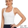TwentyonefitnessYoga Longline Zeal Bras Medium Impact Wirefree Sports Bras Workout Tank Tops with Removable Pads, A-D Cups