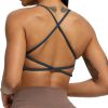 TwentyonefitnessYoga Women’s Workout Sports Bras Fitness Backless Padded Ivy Low Impact Bra Yoga Crop Tank Top